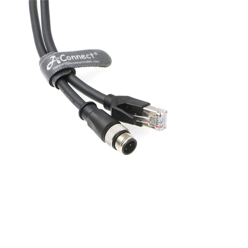 AConnect M12-4Pin-RJ45-Cat5e-Cable D-Code 4 Pin Male to RJ45 Male Cat5e Ethernet Shielded Cable for Industrial Camera High Flex Waterproof 5M - Image 1